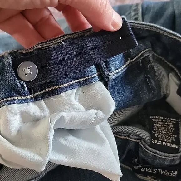 Macy's Imperial Star Distressed Skinny Jeans Size 12 Girls Adjustable Waist - Picture 6 of 8